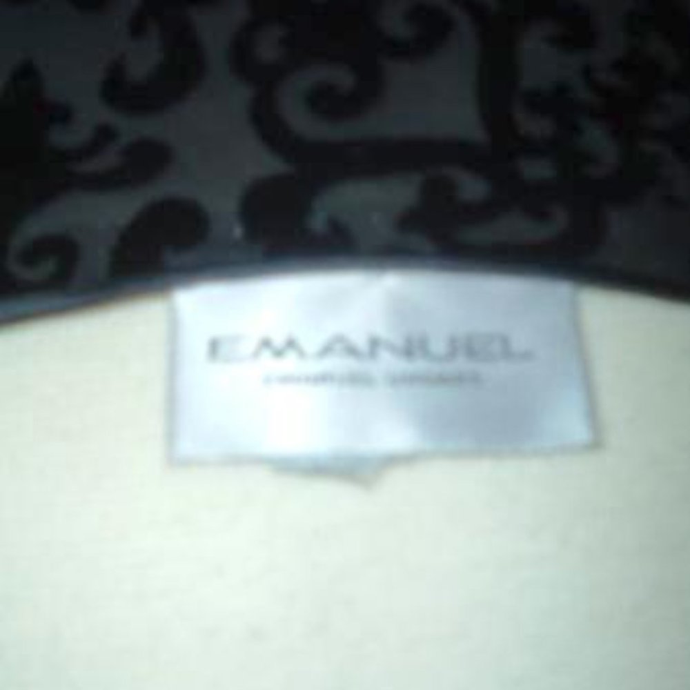 Emanuel Ungaro black burn out velvet maxi spaghetti straps evening party dress M - Picture 7 of 7